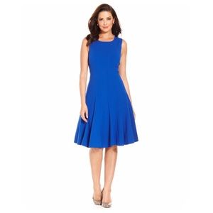 Calvin Klein Sleeveless Pleated Fit & Flare Dress